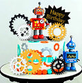 Robot Birthday Cake Toppers | 9 & 18 Piece Party Set