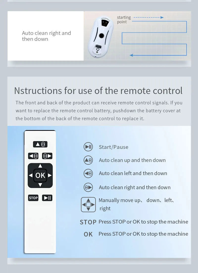Ultra-Thin Robot Window Cleaner with 5600PA Suction & 3 Cleaning Modes