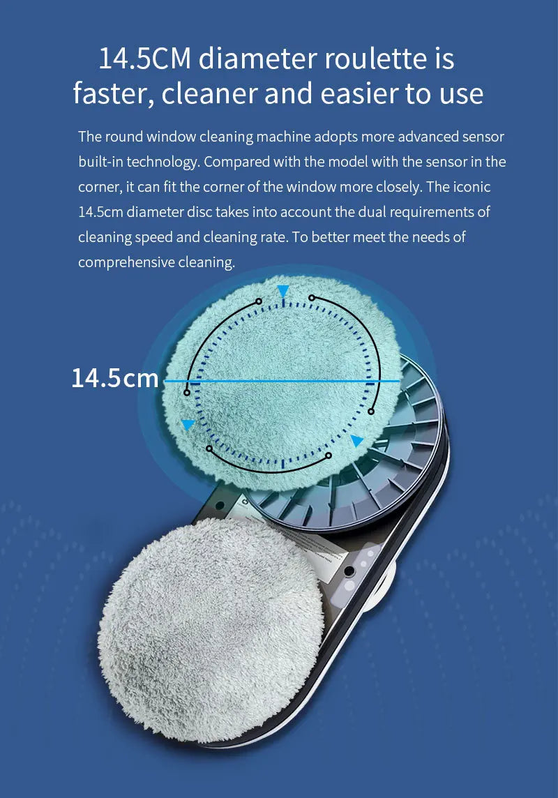 Ultra-Thin Robot Window Cleaner with 5600PA Suction & 3 Cleaning Modes