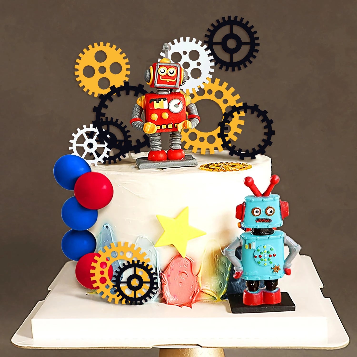 Robot Birthday Cake Toppers | 9 & 18 Piece Party Set